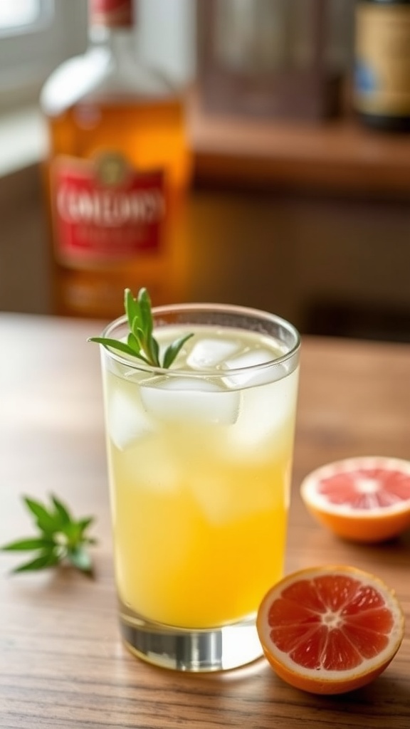 A refreshing Pink Gin Sour cocktail served in a glass with garnishes and citrus fruit.