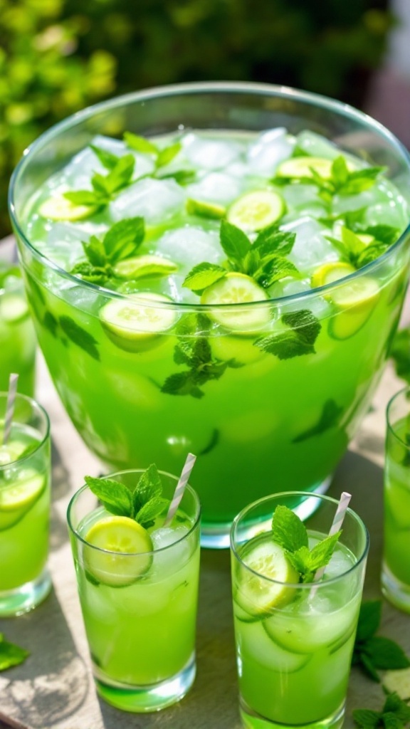 Chilled Cucumber Mint Vodka Punch Recipe