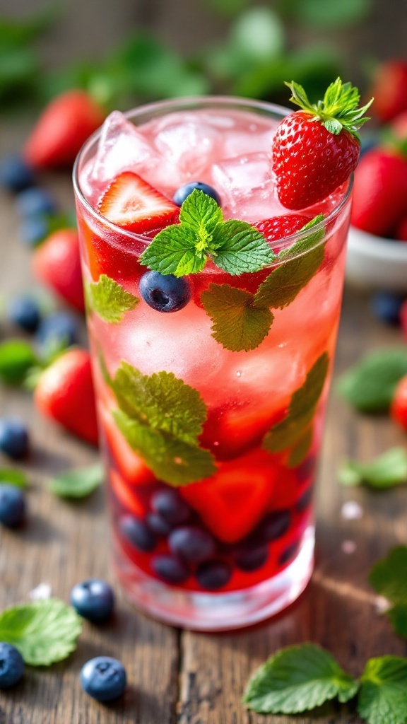 Refreshing Berry Mint Cooler Mocktail Recipe