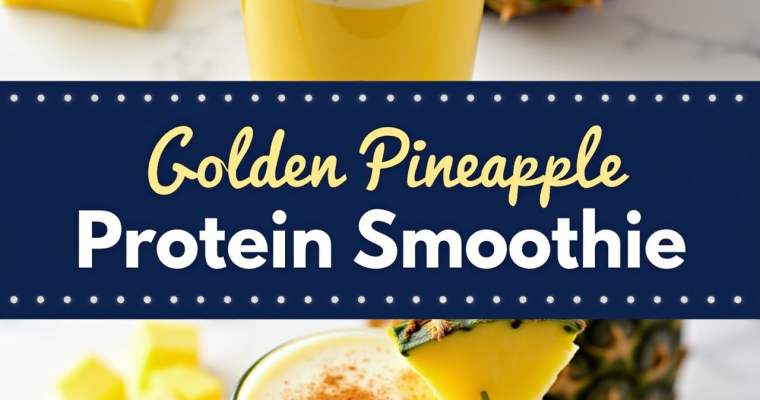 Golden Pineapple Power: Energize Your Day with a Tropical Protein Smoothie